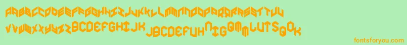 Yayusacond Font – Orange Fonts on Green Background