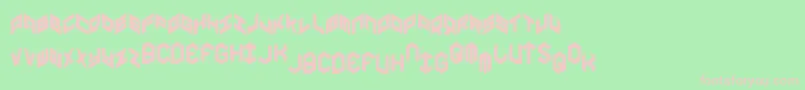 Yayusacond Font – Pink Fonts on Green Background