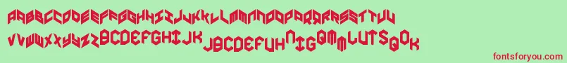 Yayusacond Font – Red Fonts on Green Background