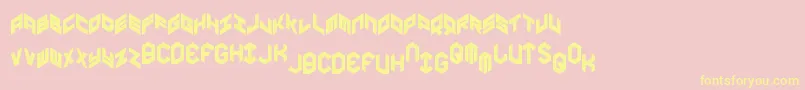 Yayusacond Font – Yellow Fonts on Pink Background