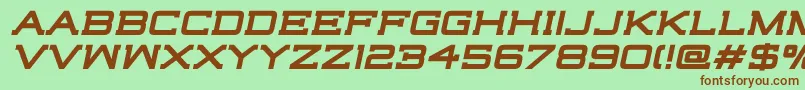 HighjackBoldItalic-fontti – ruskeat fontit vihreällä taustalla