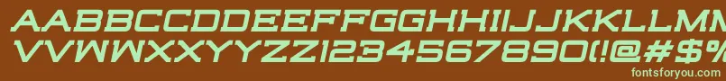 HighjackBoldItalic-fontti – vihreät fontit ruskealla taustalla