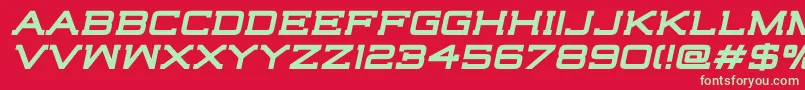 HighjackBoldItalic Font – Green Fonts on Red Background