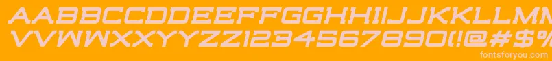 HighjackBoldItalic-fontti – vaaleanpunaiset fontit oranssilla taustalla
