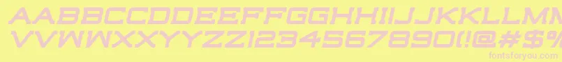 HighjackBoldItalic Font – Pink Fonts on Yellow Background