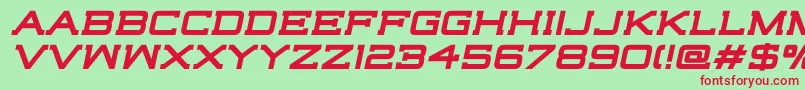 HighjackBoldItalic-fontti – punaiset fontit vihreällä taustalla