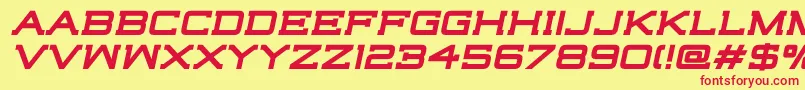 HighjackBoldItalic Font – Red Fonts on Yellow Background