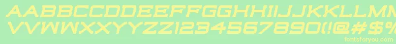 HighjackBoldItalic Font – Yellow Fonts on Green Background