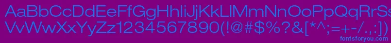 HelveticaneueltstdLtex Font – Blue Fonts on Purple Background