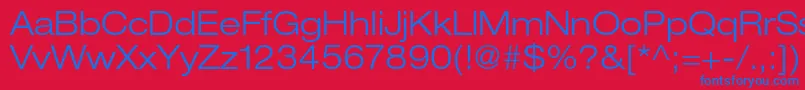 Czcionka HelveticaneueltstdLtex – niebieskie czcionki na czerwonym tle