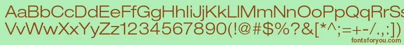 HelveticaneueltstdLtex-Schriftart – Braune Schriften auf grünem Hintergrund