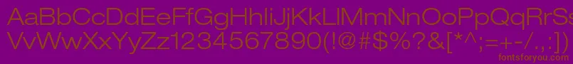Czcionka HelveticaneueltstdLtex – brązowe czcionki na fioletowym tle