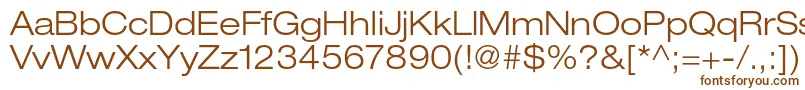 Czcionka HelveticaneueltstdLtex – brązowe czcionki na białym tle