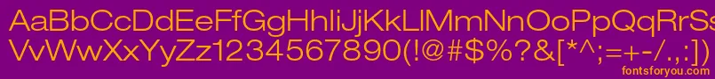 HelveticaneueltstdLtex Font – Orange Fonts on Purple Background