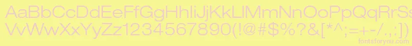 フォントHelveticaneueltstdLtex – ピンクのフォント、黄色の背景