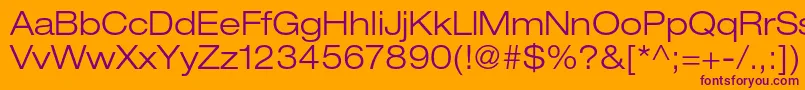 Czcionka HelveticaneueltstdLtex – fioletowe czcionki na pomarańczowym tle