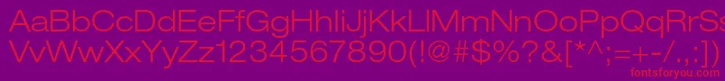 HelveticaneueltstdLtex Font – Red Fonts on Purple Background