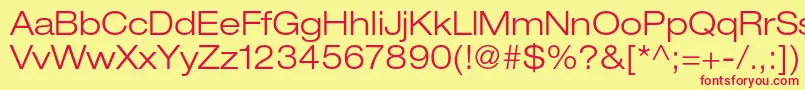 フォントHelveticaneueltstdLtex – 赤い文字の黄色い背景