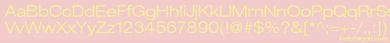 HelveticaneueltstdLtex-Schriftart – Gelbe Schriften auf rosa Hintergrund