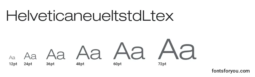 Размеры шрифта HelveticaneueltstdLtex