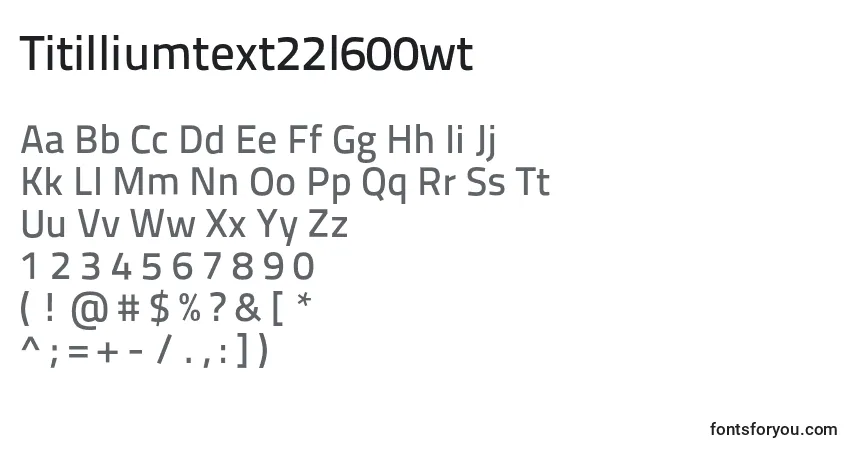 Fuente Titilliumtext22l600wt - alfabeto, números, caracteres especiales