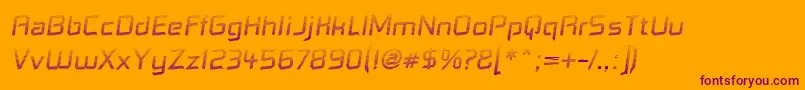 Czcionka Dennis – fioletowe czcionki na pomarańczowym tle