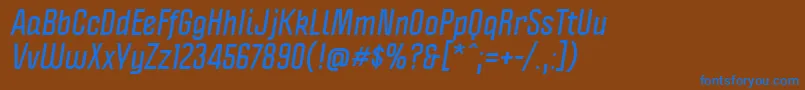 PoliticaBoldItalic Font – Blue Fonts on Brown Background
