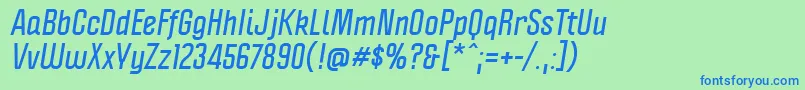 PoliticaBoldItalic Font – Blue Fonts on Green Background