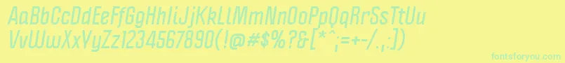 PoliticaBoldItalic Font – Green Fonts on Yellow Background