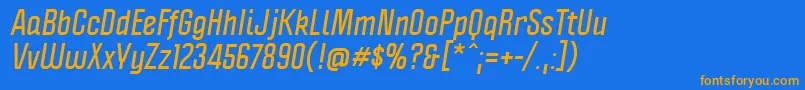 PoliticaBoldItalic Font – Orange Fonts on Blue Background