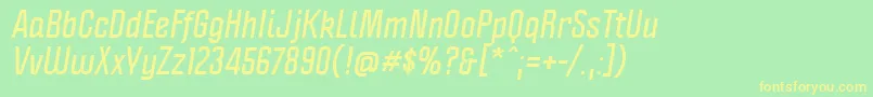 PoliticaBoldItalic Font – Yellow Fonts on Green Background