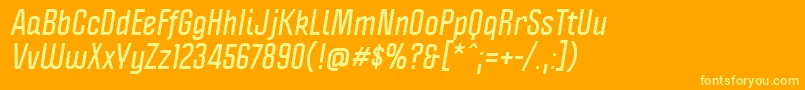 PoliticaBoldItalic Font – Yellow Fonts on Orange Background