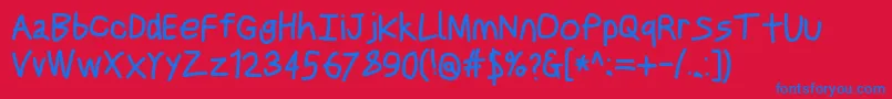 Justbreathebd Font – Blue Fonts on Red Background