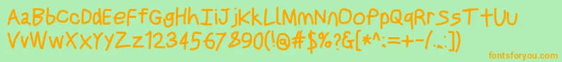 Justbreathebd Font – Orange Fonts on Green Background