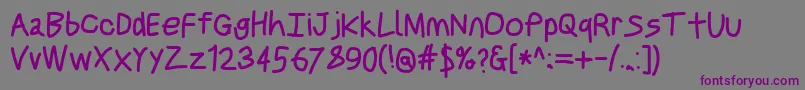 Шрифт Justbreathebd – фиолетовые шрифты на сером фоне