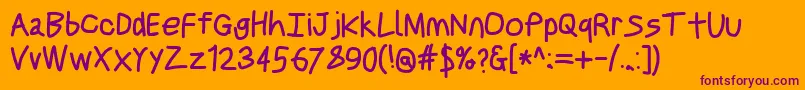 Justbreathebd Font – Purple Fonts on Orange Background
