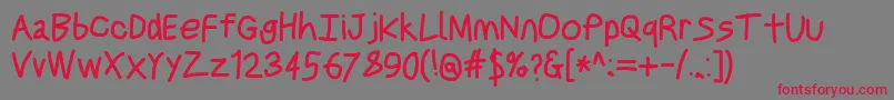 Justbreathebd-Schriftart – Rote Schriften auf grauem Hintergrund