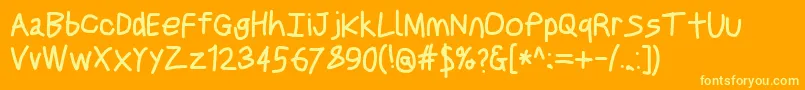 Justbreathebd Font – Yellow Fonts on Orange Background