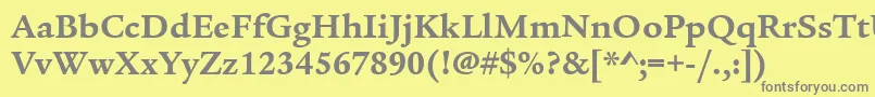 フォントLegacySerifItcBold – 黄色の背景に灰色の文字