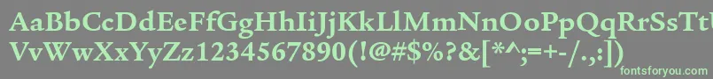 フォントLegacySerifItcBold – 灰色の背景に緑のフォント