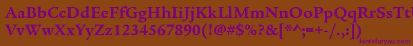 LegacySerifItcBold Font – Purple Fonts on Brown Background