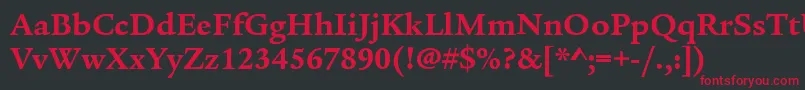 LegacySerifItcBold Font – Red Fonts on Black Background