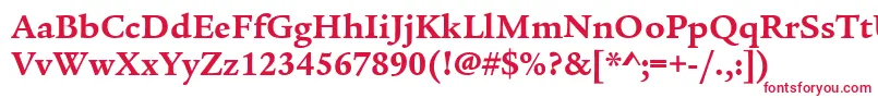 フォントLegacySerifItcBold – 白い背景に赤い文字