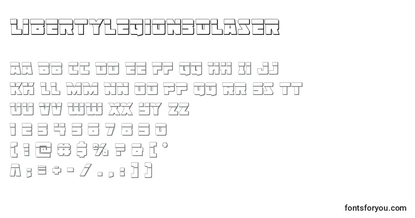 Libertylegion3Dlaserフォント–アルファベット、数字、特殊文字