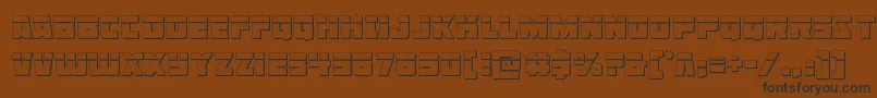 フォントLibertylegion3Dlaser – 黒い文字が茶色の背景にあります