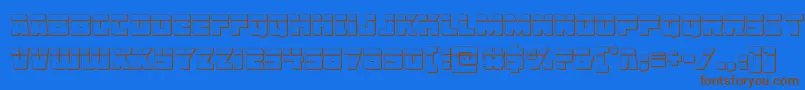 Libertylegion3Dlaser-Schriftart – Braune Schriften auf blauem Hintergrund