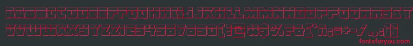 フォントLibertylegion3Dlaser – 黒い背景に赤い文字