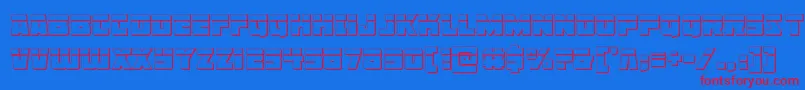 Libertylegion3Dlaser-Schriftart – Rote Schriften auf blauem Hintergrund