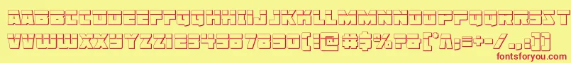 Libertylegion3Dlaser Font – Red Fonts on Yellow Background