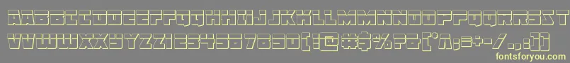 Libertylegion3Dlaser-fontti – keltaiset fontit harmaalla taustalla